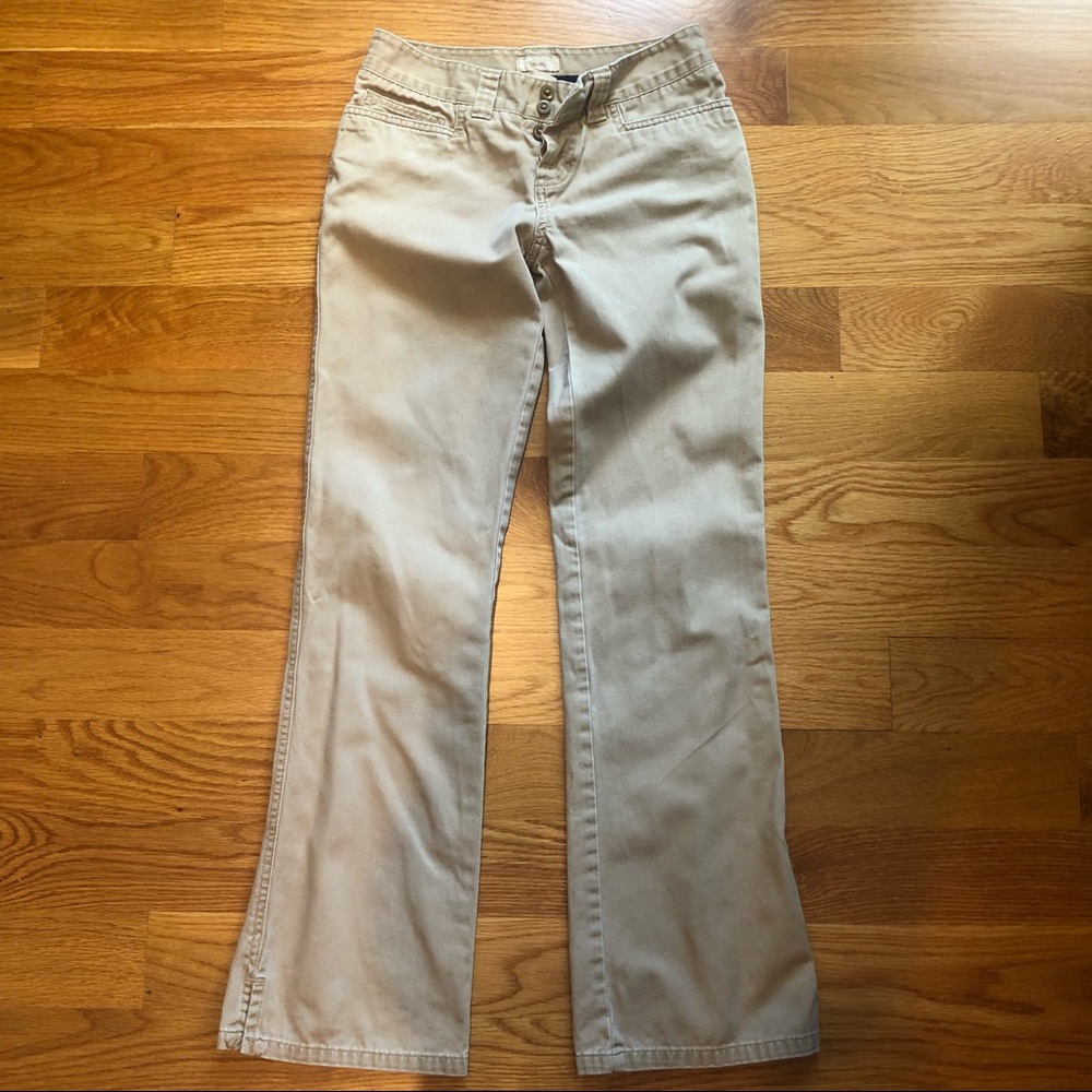 Abercrombie Tan Bootcut Cotton Khaki Low Rise Pants 00 00R